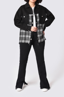 شومیز ترکیبی جین و پشمی