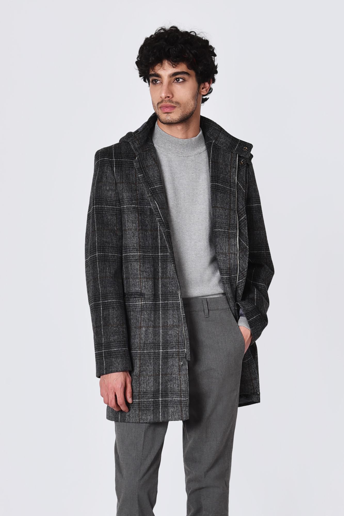 پالتو پشمی کلاه دار