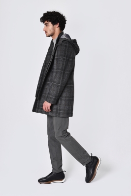 پالتو پشمی کلاه دار