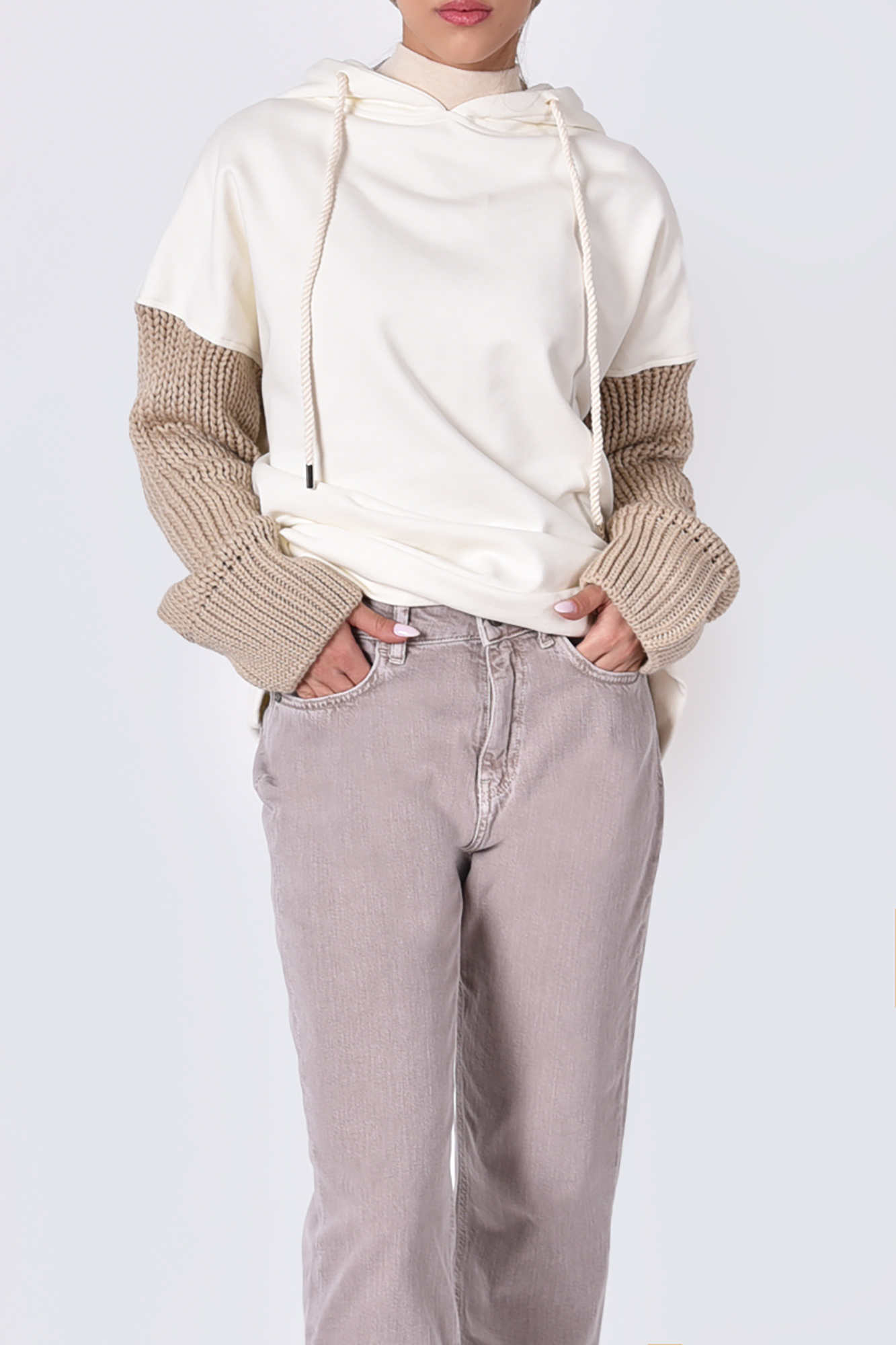 هودی آستین بافت