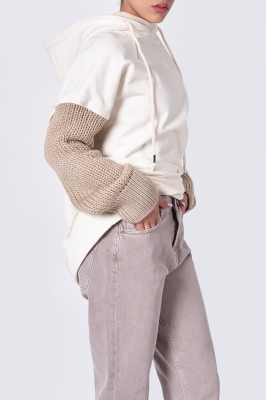 هودی آستین بافت