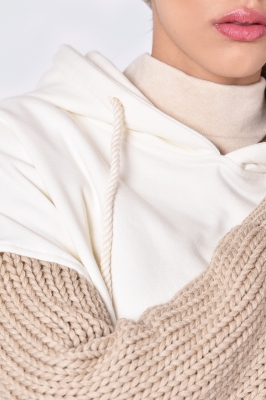 هودی آستین بافت