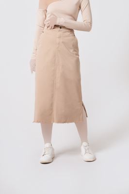 دامن کتان بلند ساده زنانه