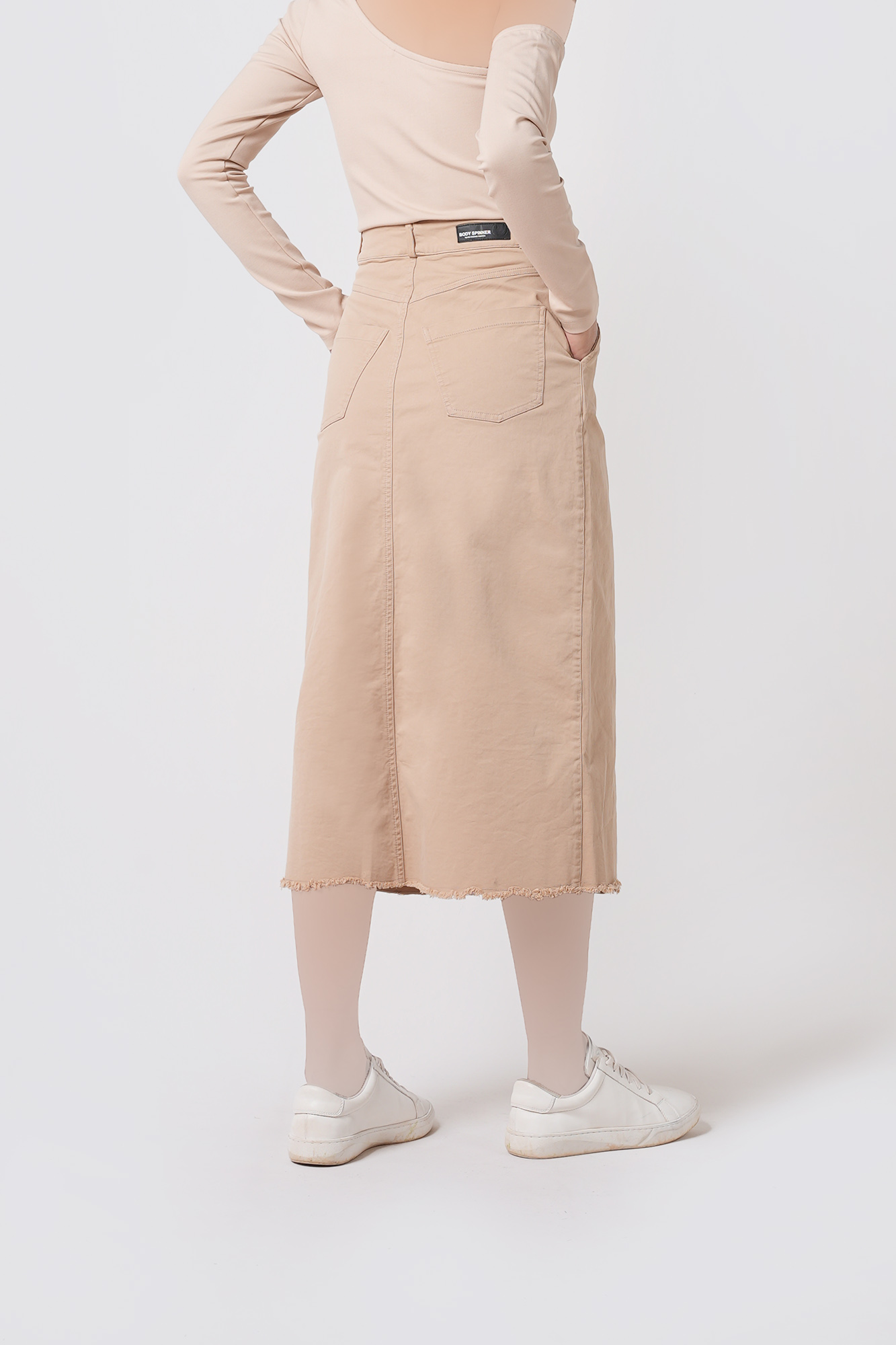 دامن کتان بلند ساده زنانه