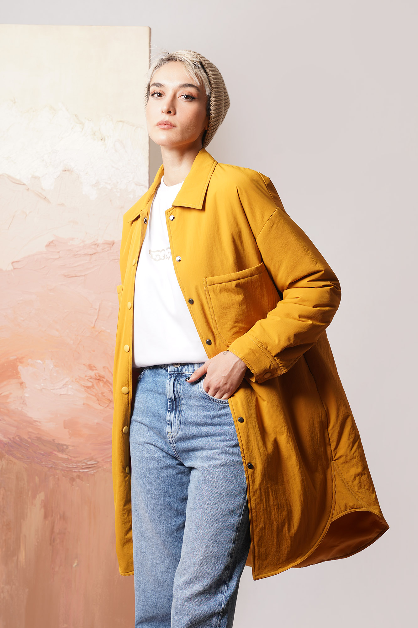 کاپشن پافر بلند