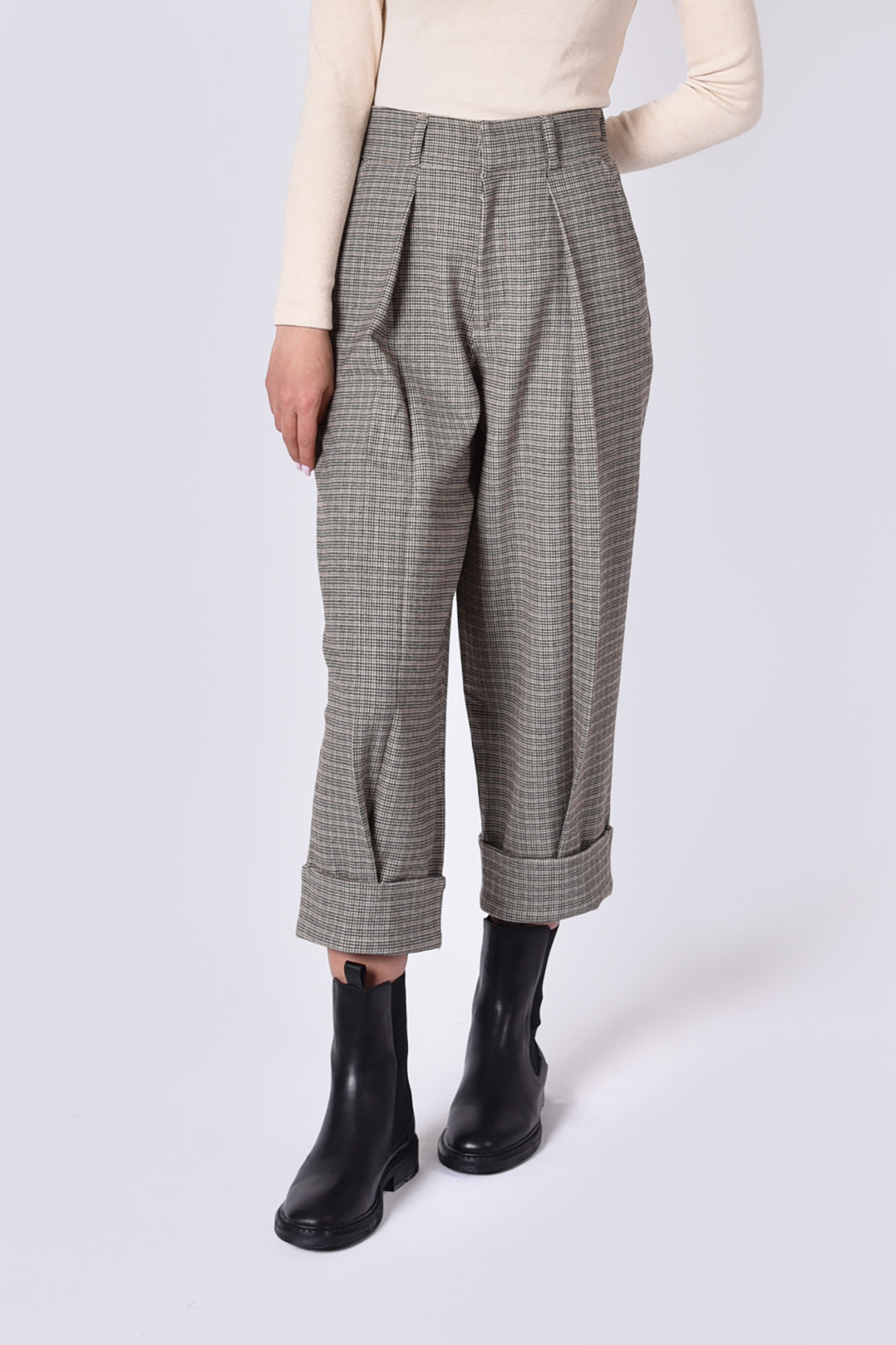 شلوار پیلی دار پشمی چهارخانه