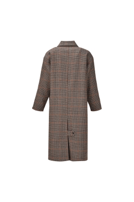 پالتو پشمی بلند چهارخانه لوزفیت