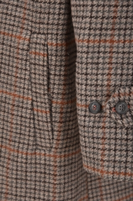 پالتو پشمی بلند چهارخانه لوزفیت