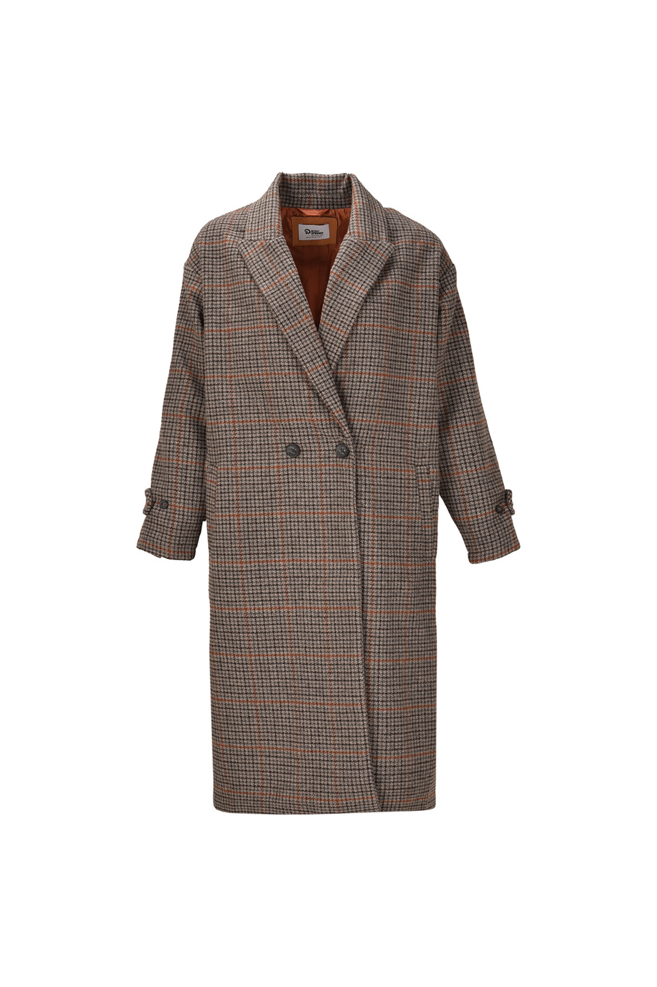 پالتو پشمی بلند چهارخانه لوزفیت