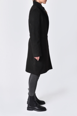 پالتو یقه ایستاده کمربند دار