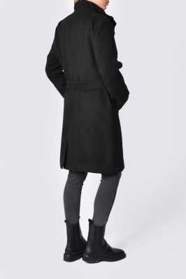 پالتو یقه ایستاده کمربند دار