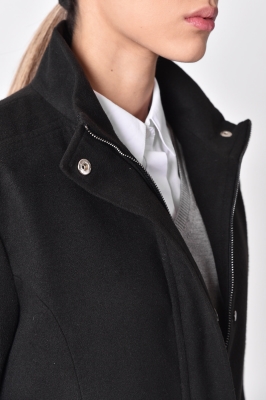 پالتو یقه ایستاده کمربند دار