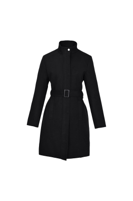 پالتو یقه ایستاده کمربند دار