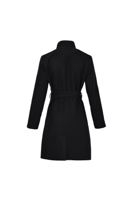 پالتو یقه ایستاده کمربند دار