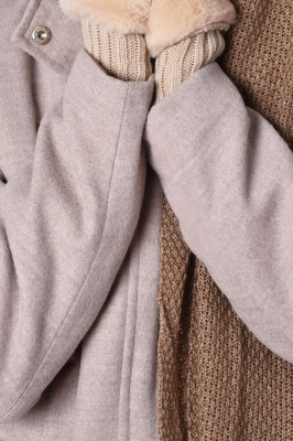 پالتو یقه ایستاده کمربند دار