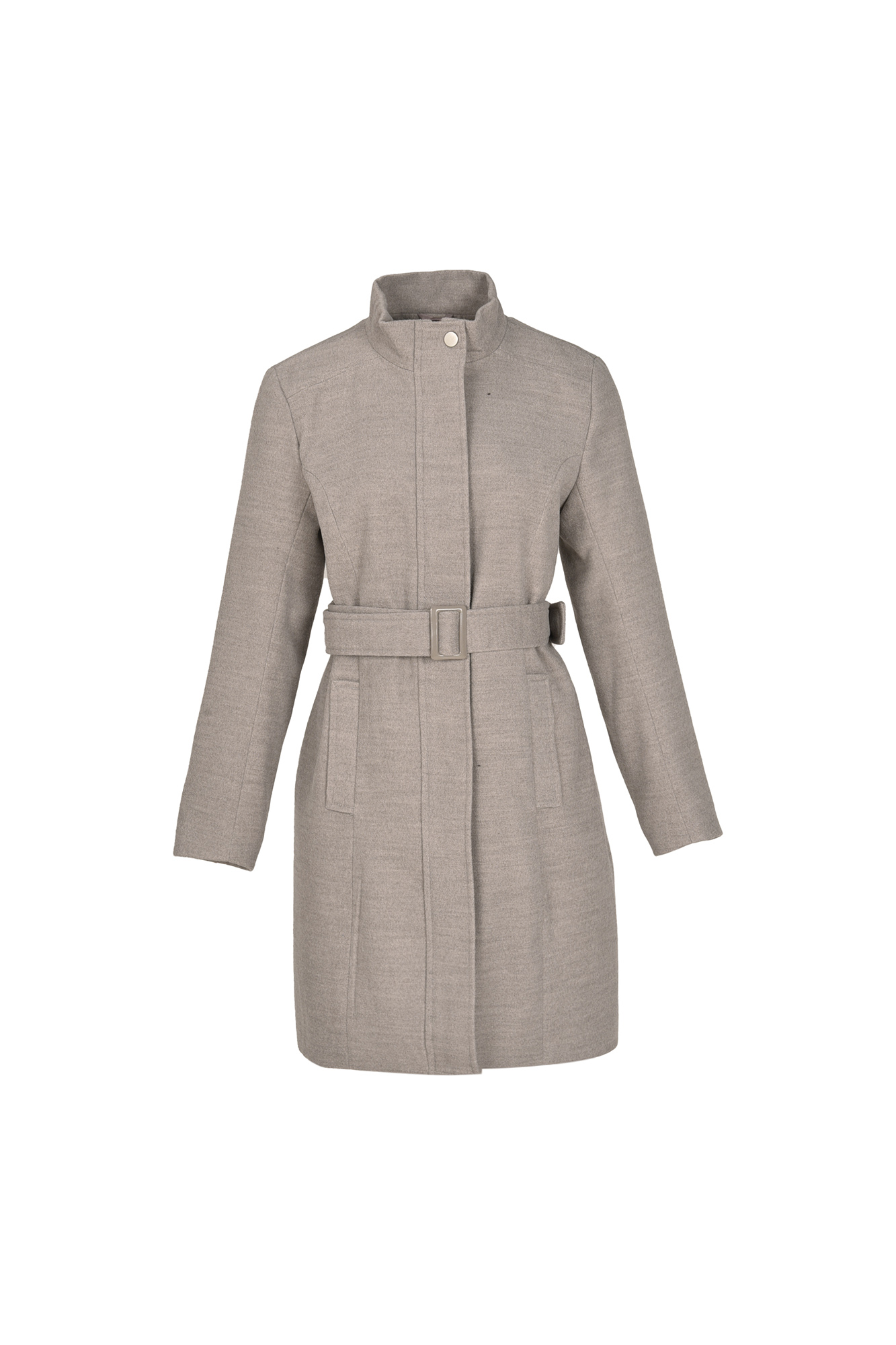 پالتو یقه ایستاده کمربند دار