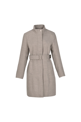 پالتو یقه ایستاده کمربند دار