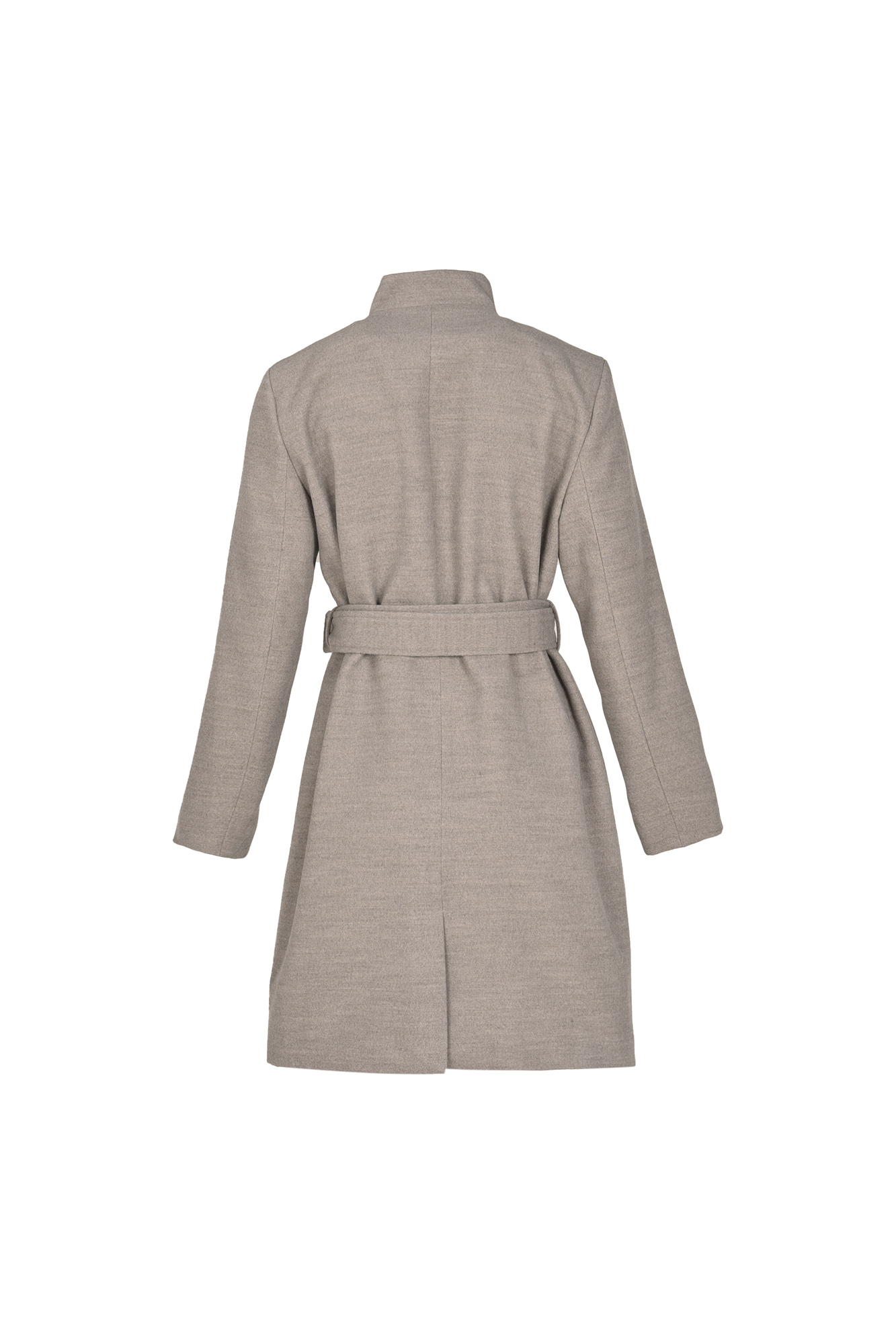 پالتو یقه ایستاده کمربند دار