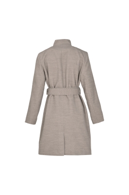 پالتو یقه ایستاده کمربند دار