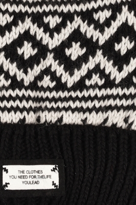 کلاه بافت ژاکارد لبه دار