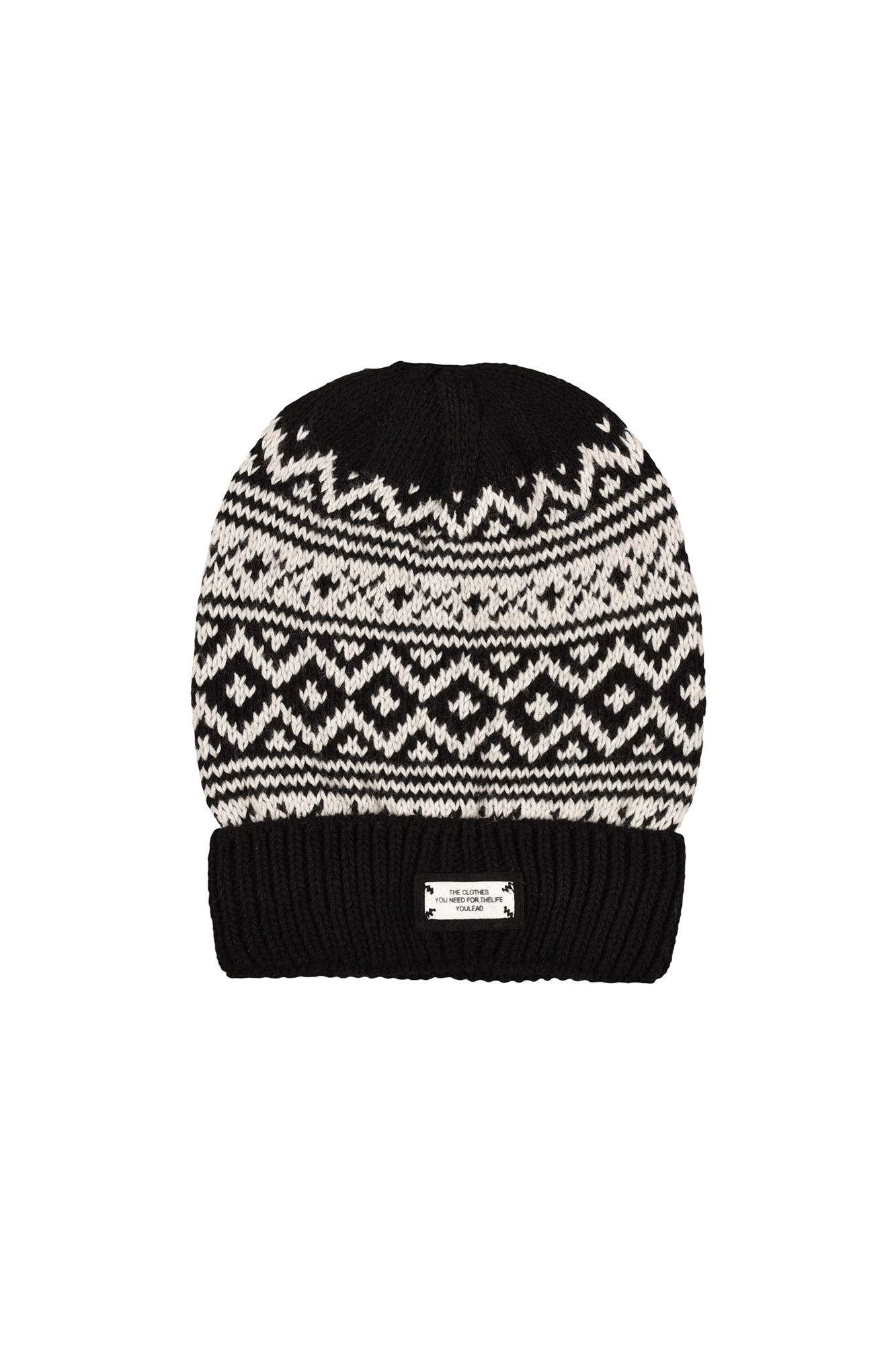 کلاه بافت ژاکارد لبه دار