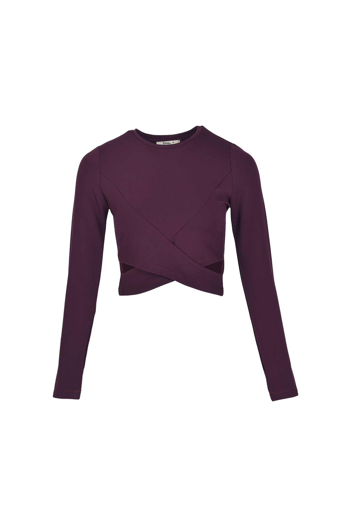 تیشرت آستین بلند کراپ برش دار