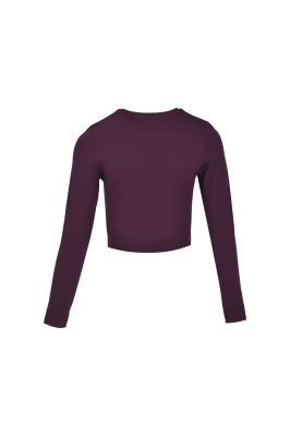 تیشرت آستین بلند کراپ برش دار