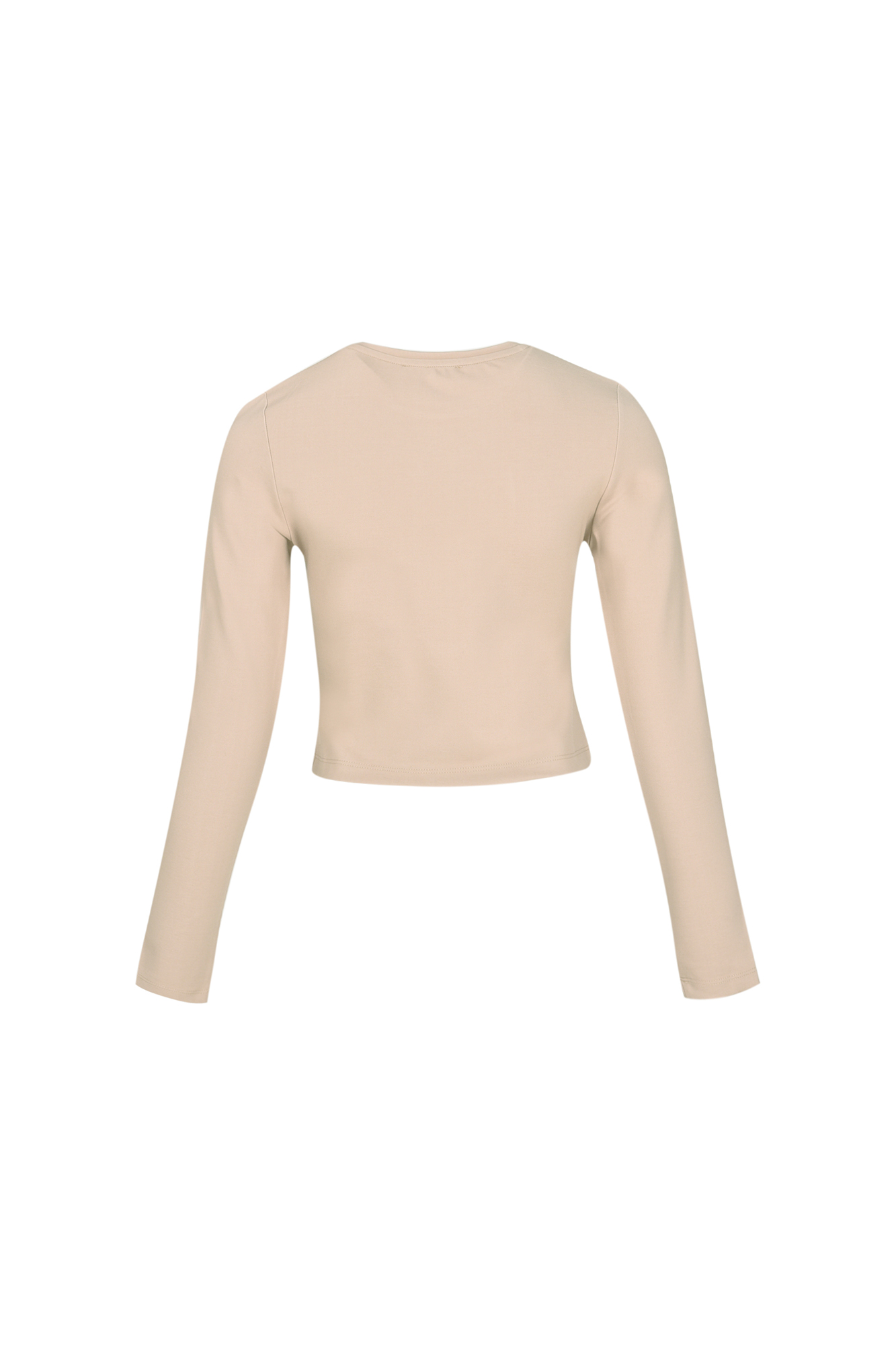 تیشرت آستین بلند کراپ برش دار