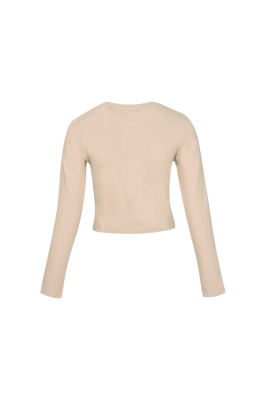 تیشرت آستین بلند کراپ برش دار