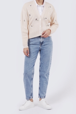 ژاکت بافت گلدوزی دار