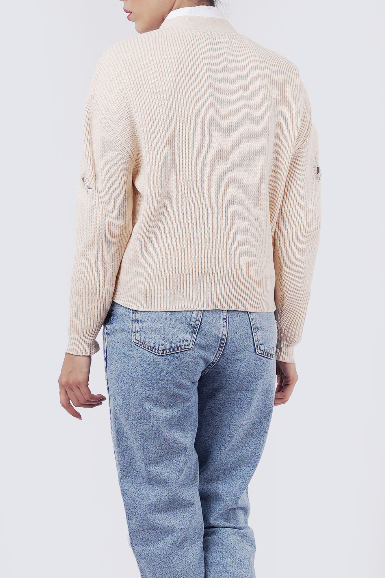 ژاکت بافت گلدوزی دار