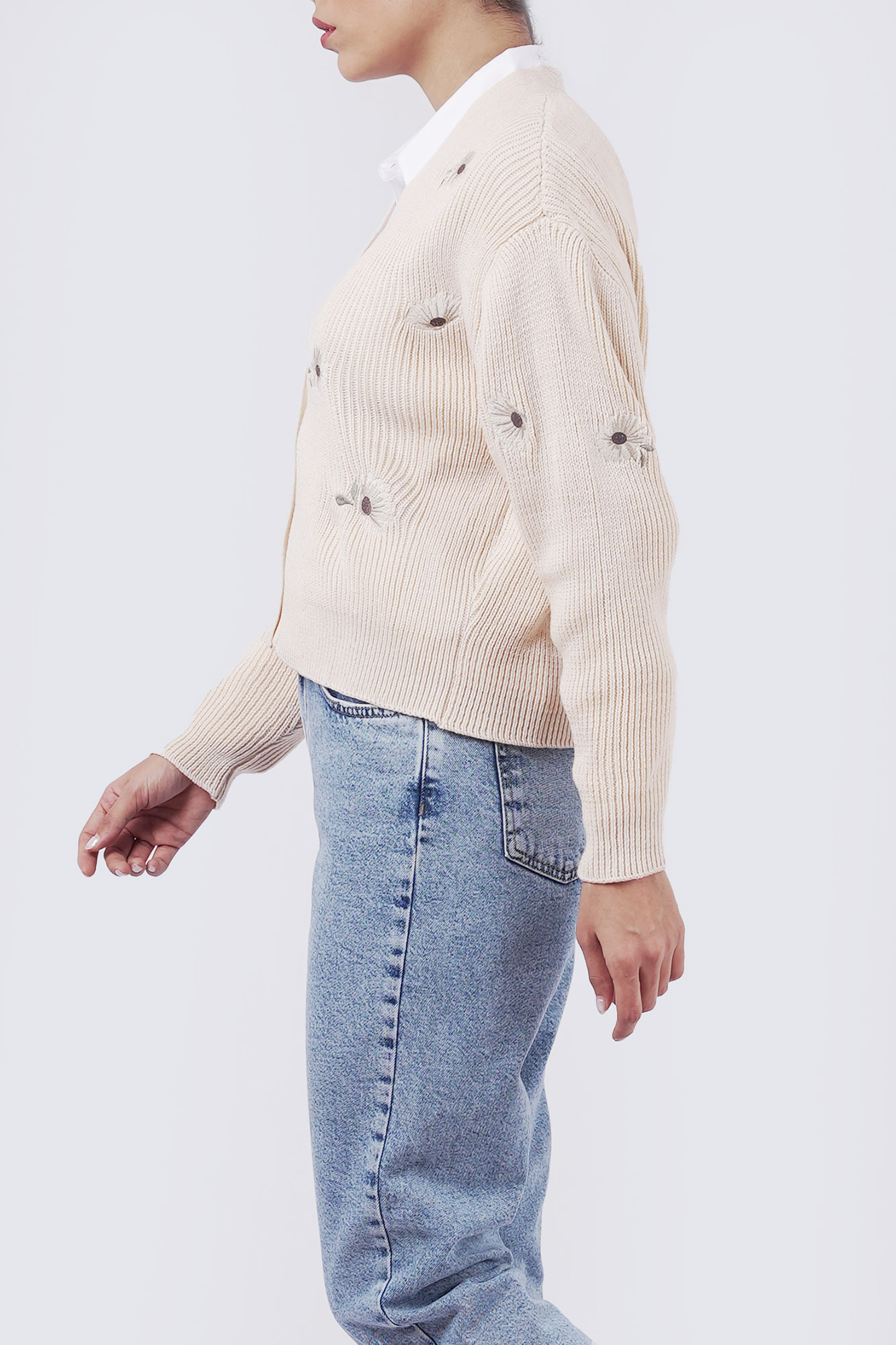 ژاکت بافت گلدوزی دار