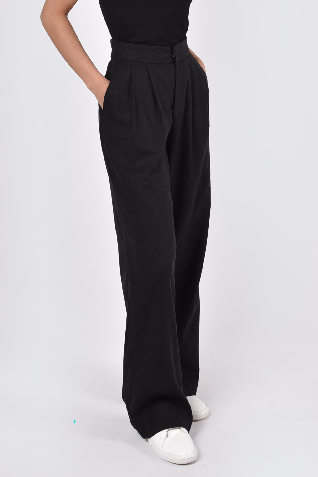 شلوار لینن پیلی دار