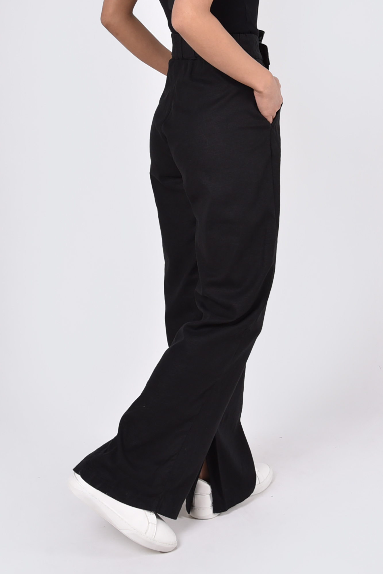 شلوار لینن پیلی دار