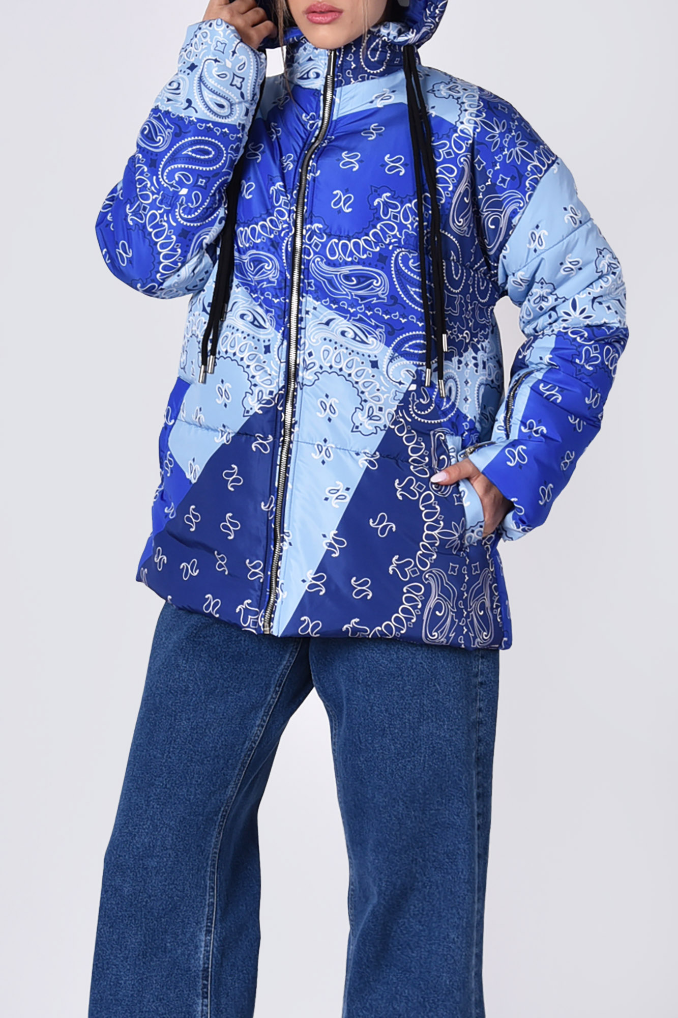 کاپشن کلاه دار چاپی