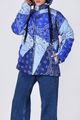 کاپشن کلاه دار چاپی