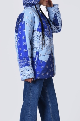 کاپشن کلاه دار چاپی