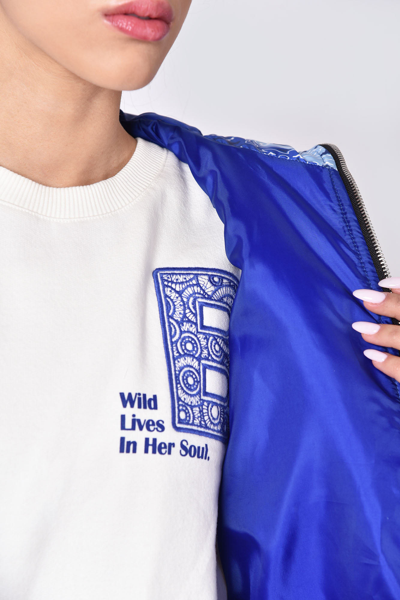 کاپشن کلاه دار چاپی