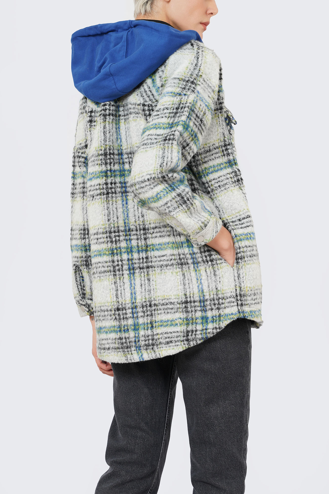 اورشرت پشمی چهارخانه کلاه دار