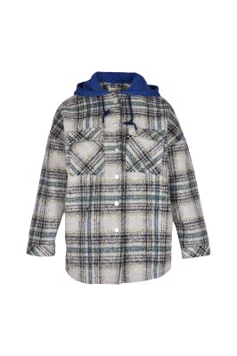 اورشرت پشمی چهارخانه کلاه دار