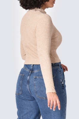 تیشرت آستین بلند اسلیم کراپ