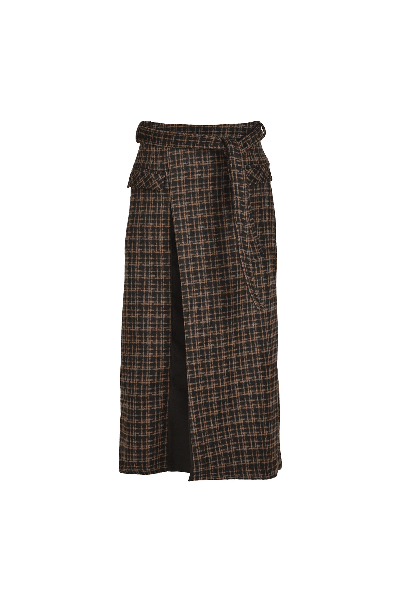 دامن پشمی پیلی دار چهار خانه