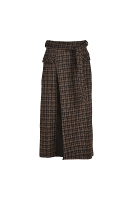 دامن پشمی پیلی دار چهار خانه