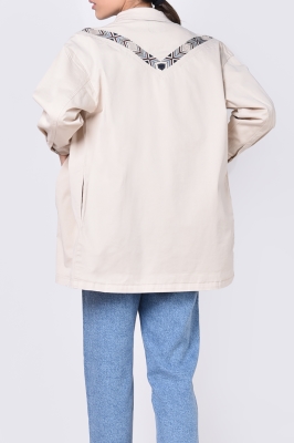 مانتو کتان گلدوزی دار