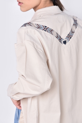 مانتو کتان گلدوزی دار