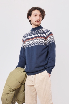 بافت یقه گرد طرحدار مردانه