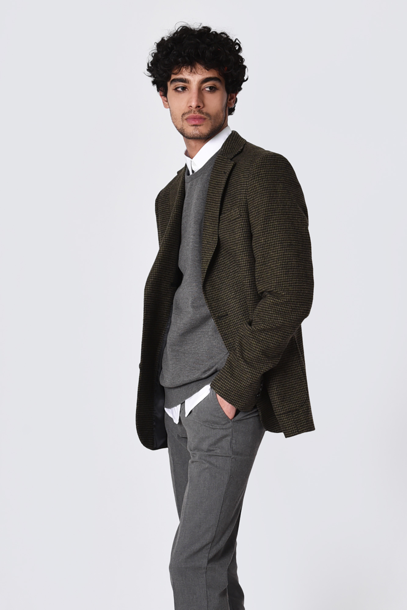 کت پشمی چهارخانه