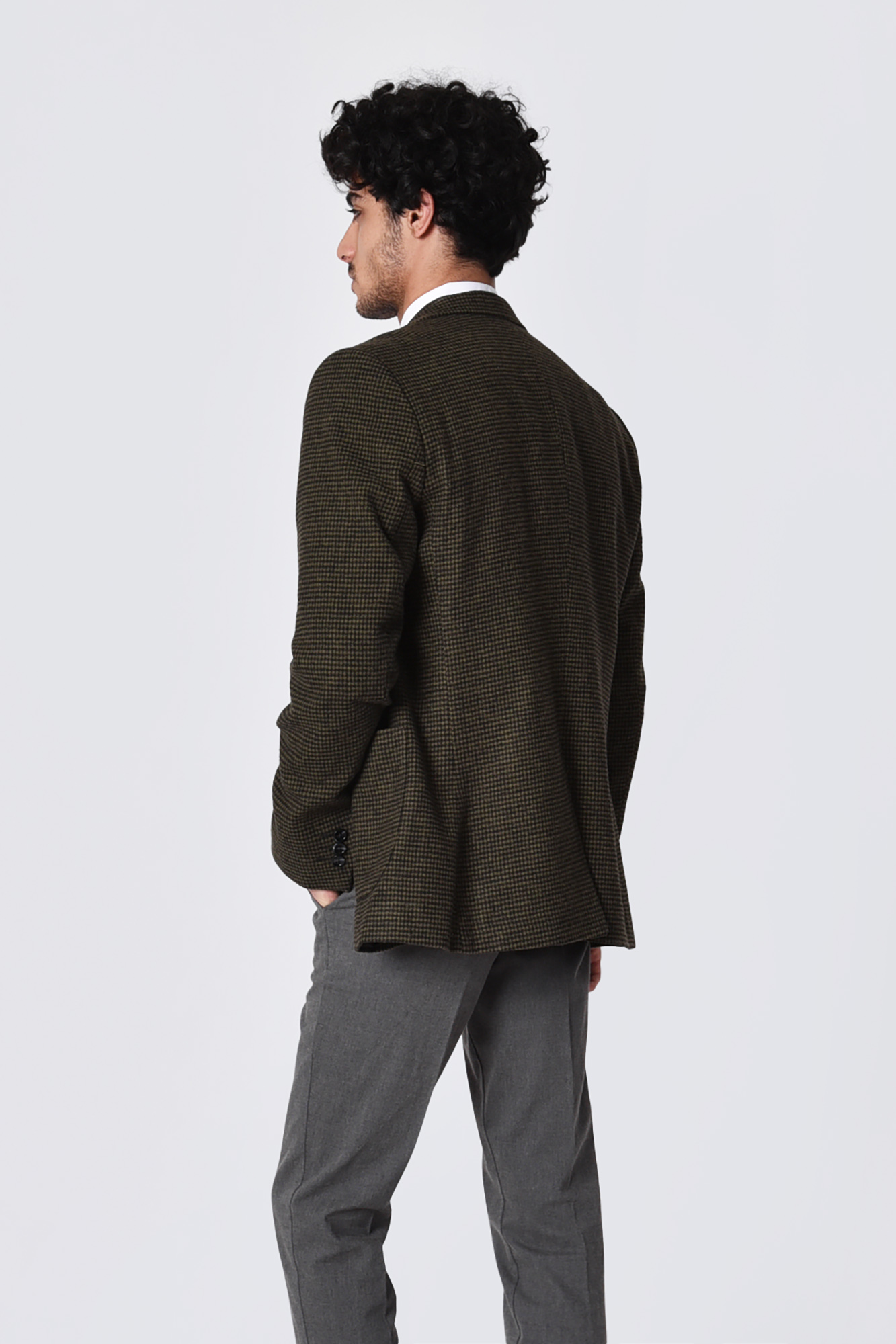 کت پشمی چهارخانه