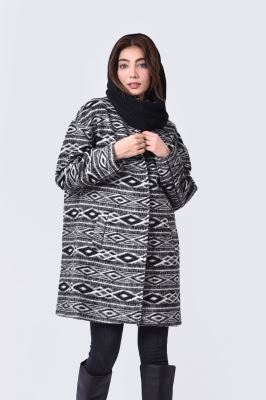 پالتو پشمی یقه ایستاده طرحدار