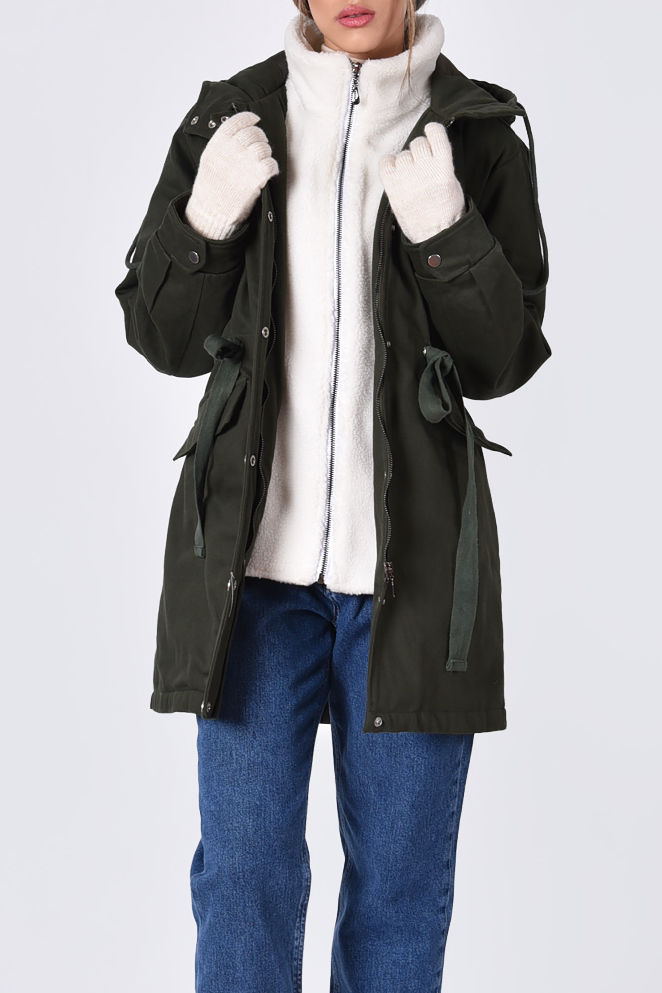 پارکا کتان ترکیبی با تدی